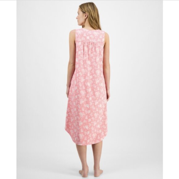 Charter Club Women's Cotton Sleeveless Tie-Neck Nightgown, Beach Floral, NWT - Picture 3 of 3